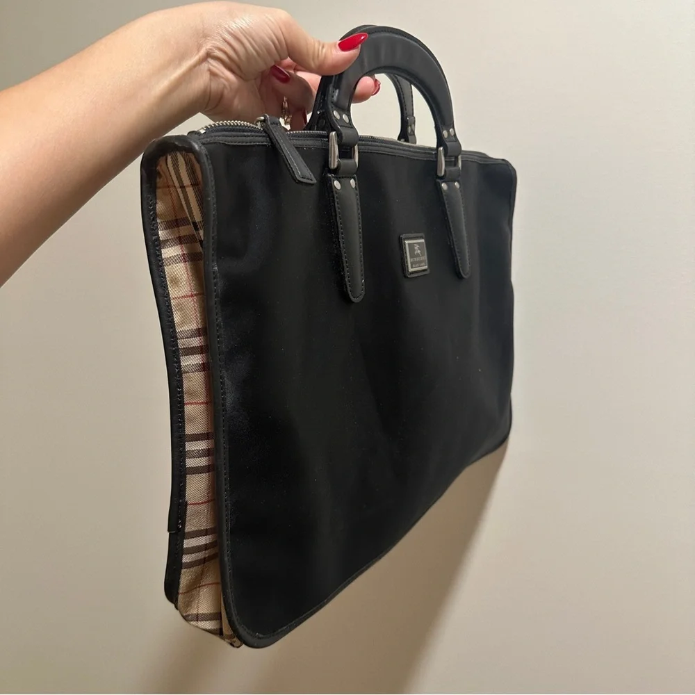 Burberry vintage computer laptop briefcase work business bag black